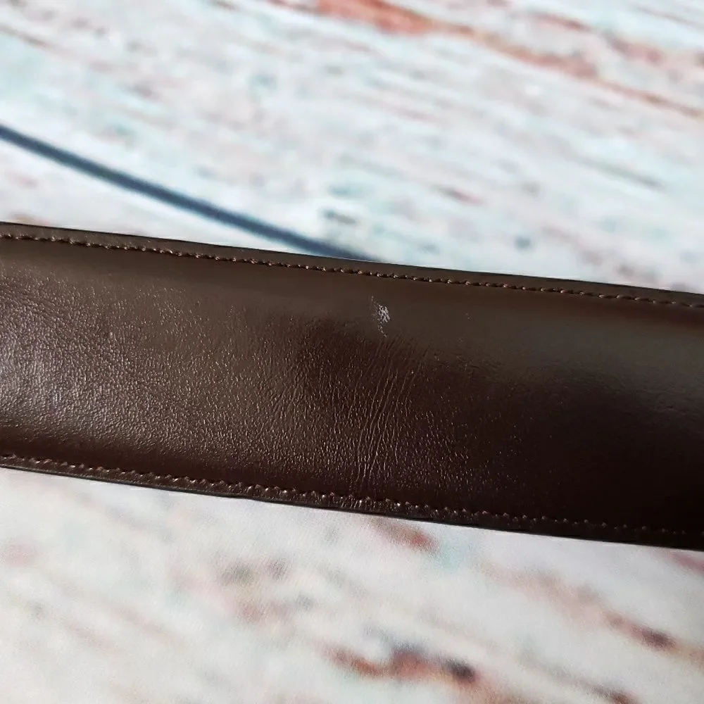 Perry Ellis reversible black brown leather belt 32